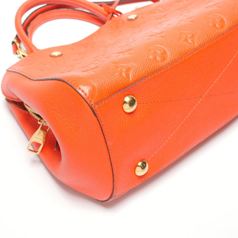 LOUIS VUITTON 2015 Monogram Empreinte Montaigne BB Handbag Orange WS27214