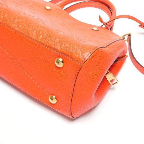 LOUIS VUITTON 2015 Monogram Empreinte Montaigne BB Handbag Orange WS27214