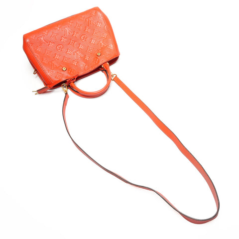 LOUIS VUITTON 2015 Monogram Empreinte Montaigne BB Handbag Orange WS27214