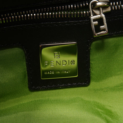 FENDI Lambskin Leather Mamma Bucket Shoulder Bag black WS27215