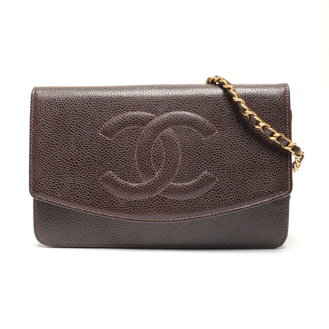 CHANEL COCO Mark Chain Wallet No. 7 Shoulder Bag Brown WS27217