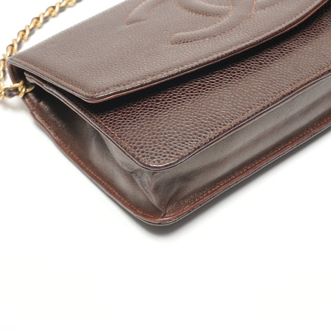 CHANEL COCO Mark Chain Wallet No. 7 Shoulder Bag Brown WS27217