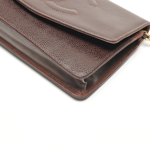 CHANEL COCO Mark Chain Wallet No. 7 Shoulder Bag Brown WS27217
