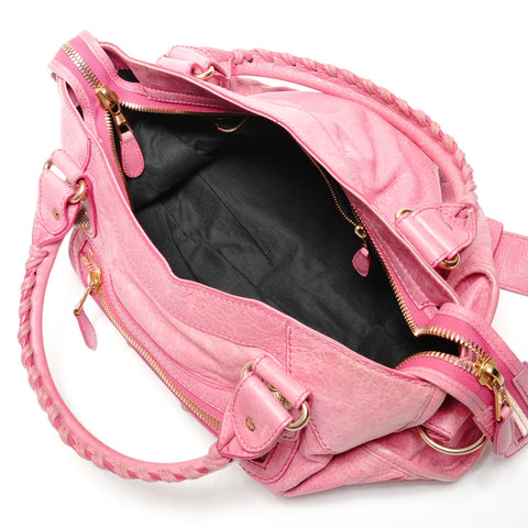 BALENCIAGA Giant City Leather 2way Handbag pink WS27218