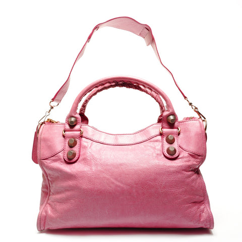 BALENCIAGA Giant City Leather 2way Handbag pink WS27218