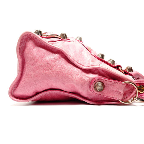 BALENCIAGA Giant City Leather 2way Handbag pink WS27218
