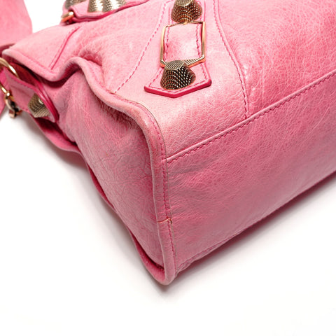 BALENCIAGA Giant City Leather 2way Handbag pink WS27218