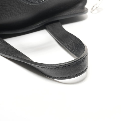 CHANEL 10s leather Handbag black WS27221