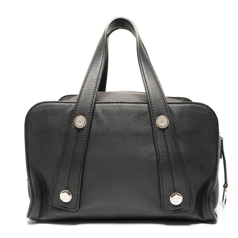 CHANEL 10s leather Handbag black WS27221