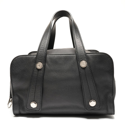 CHANEL 10s leather Handbag black WS27221