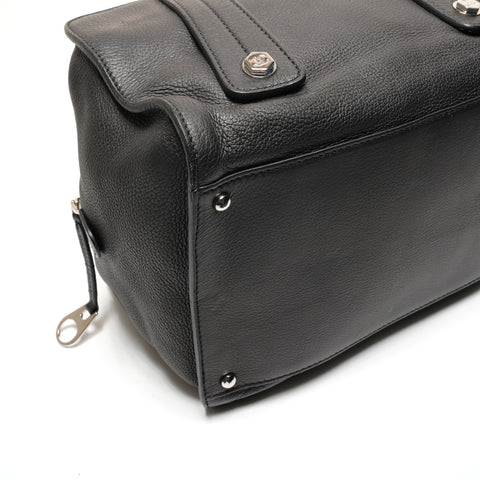 CHANEL 10s leather Handbag black WS27221