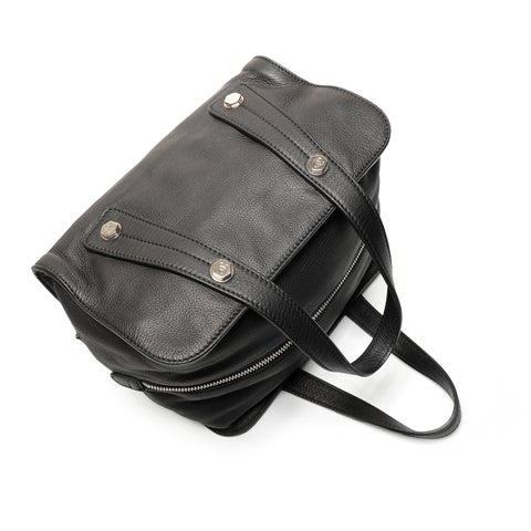 CHANEL 10s leather Handbag black WS27221