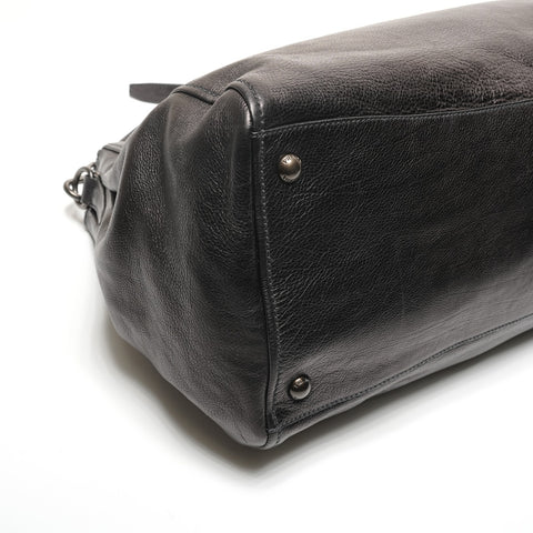 PRADA Leather Logo 2WAY Metal Matte Shoulder Bag black WS27222