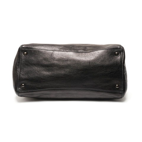 PRADA Leather Logo 2WAY Metal Matte Shoulder Bag black WS27222