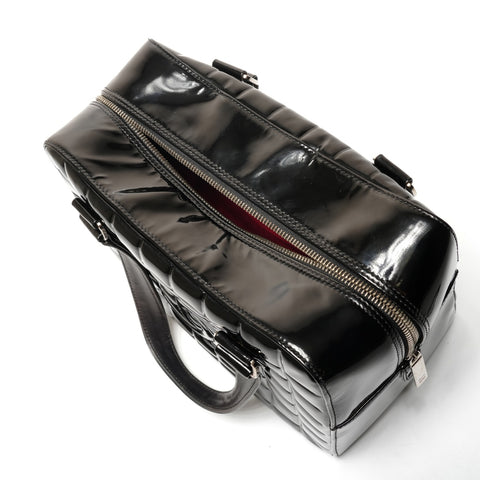 CHANEL Patent Enamel Chocolate Bar Handbag black WS27223