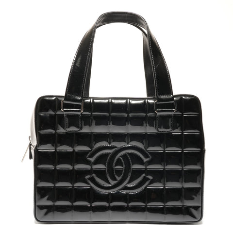 CHANEL Patent Enamel Chocolate Bar Handbag black WS27223