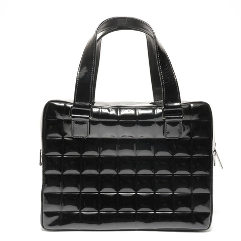 CHANEL Patent Enamel Chocolate Bar Handbag black WS27223