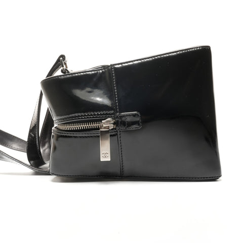 CHANEL Patent Enamel Chocolate Bar Handbag black WS27223
