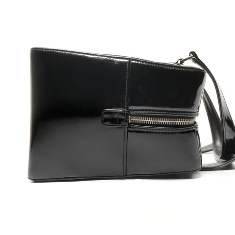 CHANEL Patent Enamel Chocolate Bar Handbag black WS27223