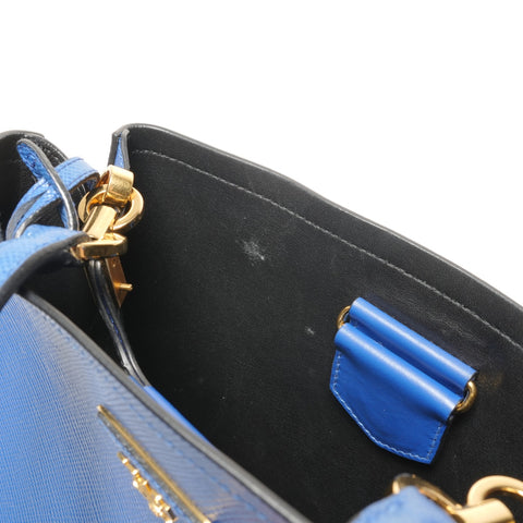 PRADA Saffiano Leather Pannier Small Bag 2-Way Shoulder Bag blue WS27224