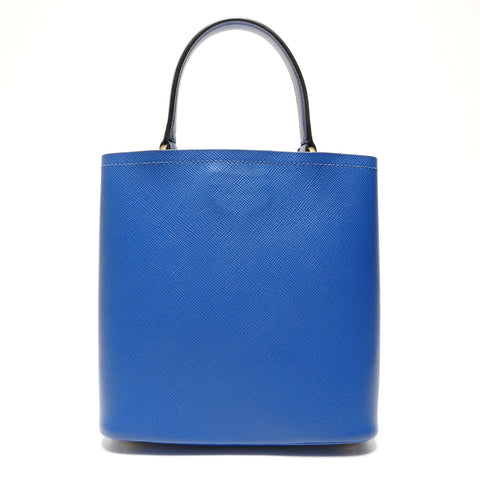 PRADA Saffiano Leather Pannier Small Bag 2-Way Shoulder Bag blue WS27224