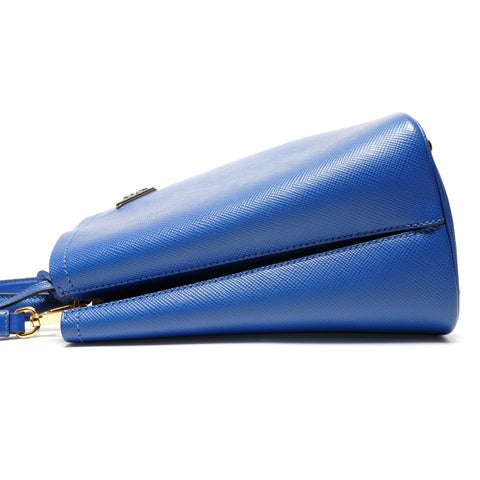 PRADA Saffiano Leather Pannier Small Bag 2-Way Shoulder Bag blue WS27224