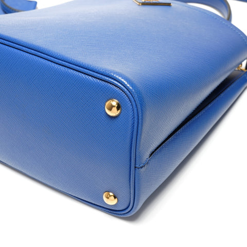 PRADA Saffiano Leather Pannier Small Bag 2-Way Shoulder Bag blue WS27224