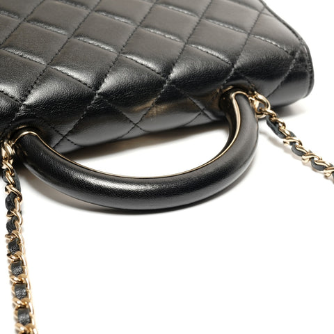 CHANEL 2022-2025 Lambskin Chain Wallet Metal Gold Shoulder Bag black WS27226