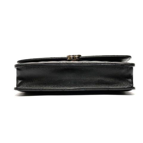 CHANEL 2022-2025 Lambskin Chain Wallet Metal Gold Shoulder Bag black WS27226