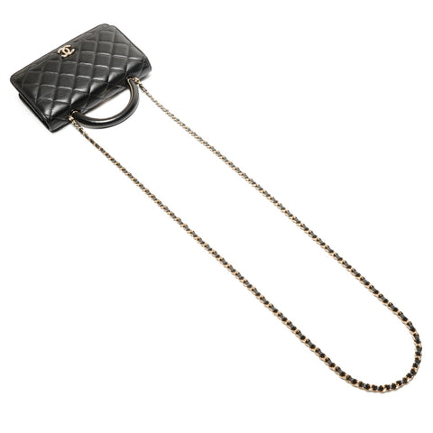 CHANEL 2022-2025 Lambskin Chain Wallet Metal Gold Shoulder Bag black WS27226