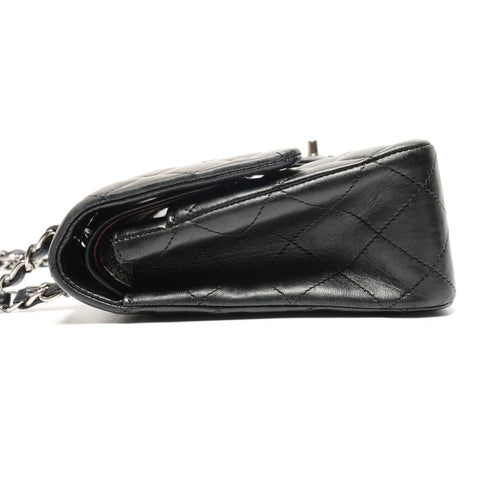 CHANEL Lambskin Matelasse Double Flap 9.8" 11s Shoulder Bag black WS27227