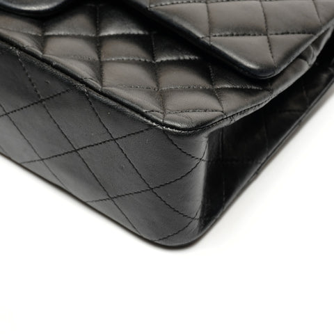CHANEL Lambskin Matelasse Double Flap 9.8" 11s Shoulder Bag black WS27227