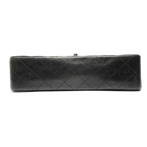 CHANEL Lambskin Matelasse Double Flap 9.8" 11s Shoulder Bag black WS27227