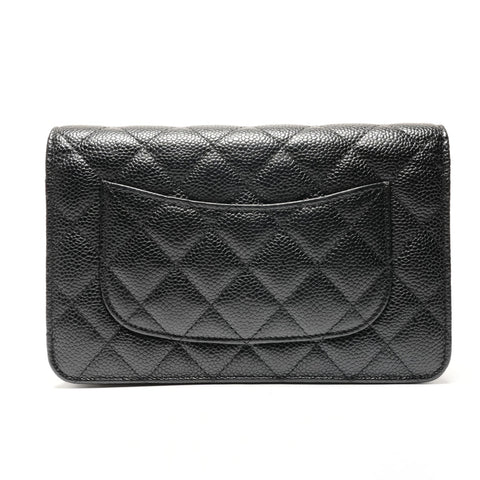 CHANEL Nr. 28 2019 Caviar Chain Wallet Umhängetasche schwarz WS27228