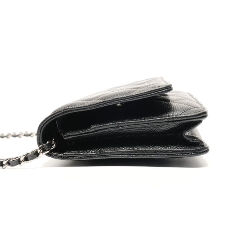 CHANEL Nr. 28 2019 Caviar Chain Wallet Umhängetasche schwarz WS27228