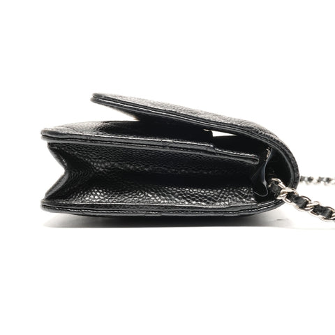 CHANEL Nr. 28 2019 Caviar Chain Wallet Umhängetasche schwarz WS27228