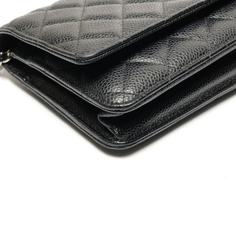 CHANEL Nr. 28 2019 Caviar Chain Wallet Umhängetasche schwarz WS27228