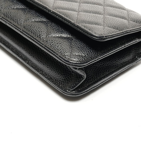 CHANEL Nr. 28 2019 Caviar Chain Wallet Umhängetasche schwarz WS27228