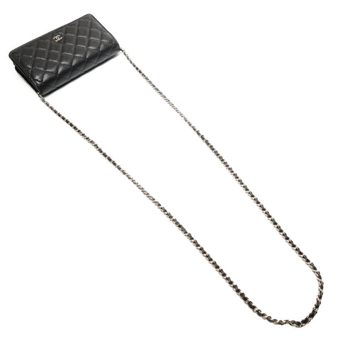 CHANEL Nr. 28 2019 Caviar Chain Wallet Umhängetasche schwarz WS27228