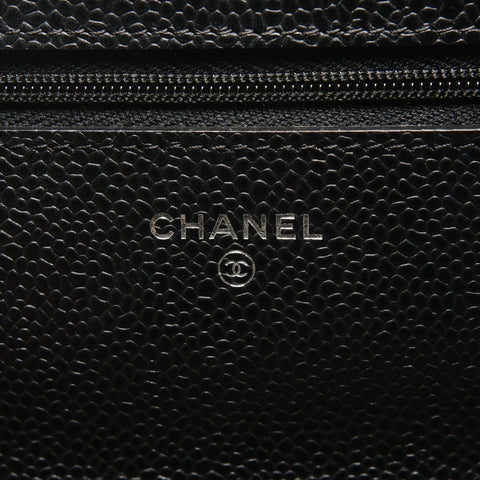 CHANEL Nr. 28 2019 Caviar Chain Wallet Umhängetasche schwarz WS27228