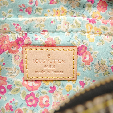 LOUIS VUITTON 2007 Monogram Denim Patchwork Pouch Shoulder Bag gray WS27229