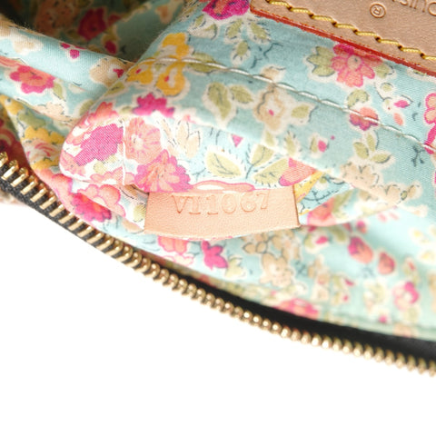 LOUIS VUITTON 2007 Monogram Denim Patchwork Pouch Shoulder Bag gray WS27229