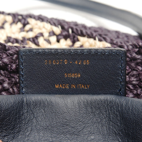 BALENCIAGA raffia basket bag Tote Bag Navy WS27230
