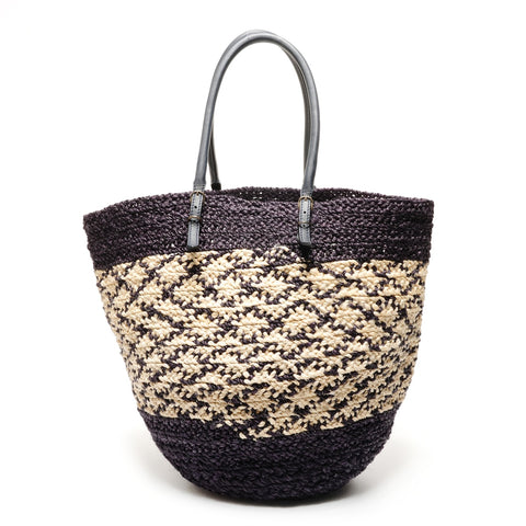 BALENCIAGA raffia basket bag Tote Bag Navy WS27230