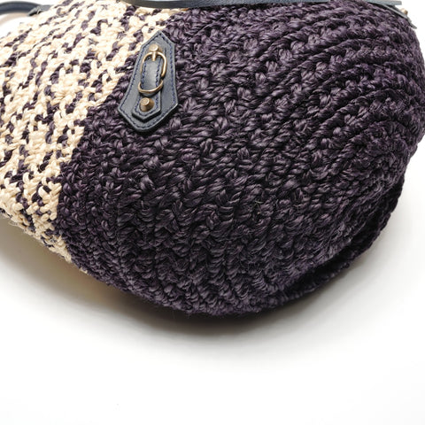 BALENCIAGA raffia basket bag Tote Bag Navy WS27230