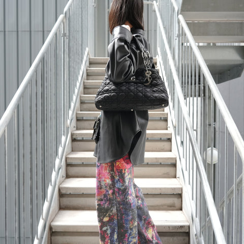 Christian Dior Canage quilting Handbag black WS27233