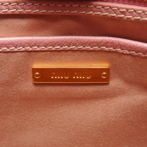 Miu Miu Leather 2way Handbag pink WS27235