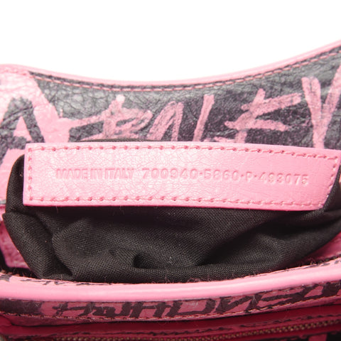 BALENCIAGA Neo Cagol Graffiti 2way City Handbag pink WS27236
