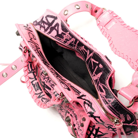 BALENCIAGA Neo Cagol Graffiti 2way City Handbag pink WS27236