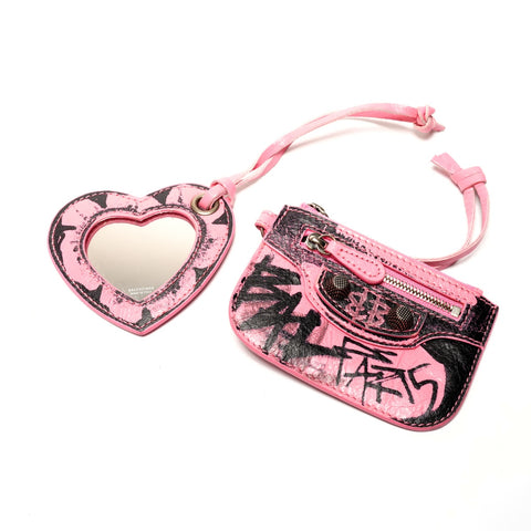 BALENCIAGA Neo Cagol Graffiti 2way City Handbag pink WS27236